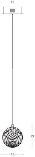 Zambelis Lights Pendant Light Yellow 12x12x13cm