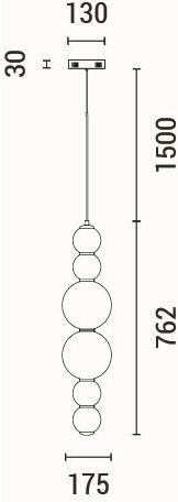Eurolamp Blossom Ceiling Light White LED with Warm White Light 17.5x17.5x229cm