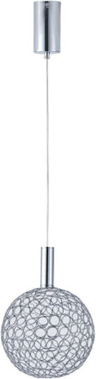 Eurolamp Perforato Ceiling Light Silver LED with Warm White Light 25x25x163cm