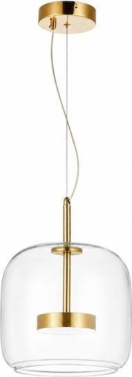 Artekko Κρεμαστό Φωτιστικό Διάφανο LED 26x26x25εκ.