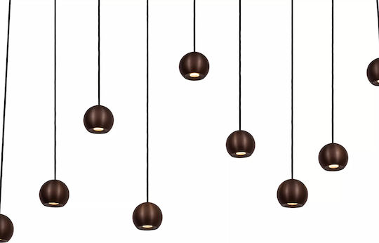 Lucide Lightning Montana Κρεμαστό Φωτιστικό Καφέ LED με Ρυθμιζόμενο Λευκό Φως 13x5εκ.