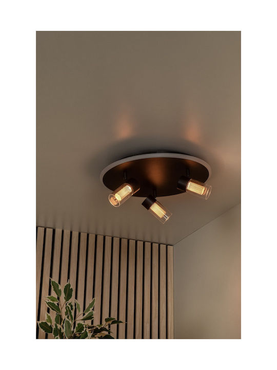 Lucide Lightning Everina Πλαφονιέρα Οροφής 40εκ. Μαύρη με Ενσωματωμένο LED