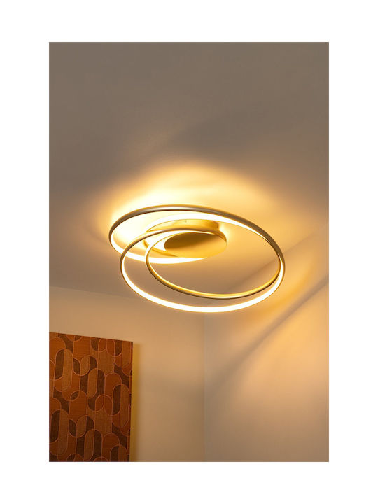 Lucide Lightning Sardana Πλαφονιέρα Οροφής Χρυσή με Ενσωματωμένο LED