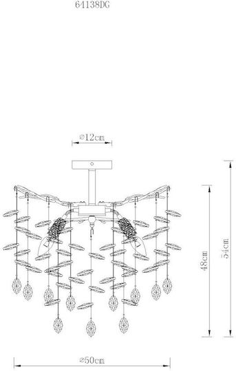 Globo Lighting Luminiță De Tavan Montată Auriu Cu Bază De Bec E14
