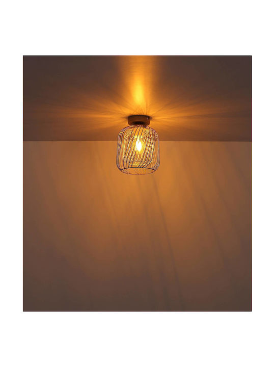Globo Lighting Πλαφονιέρα Οροφής Μπεζ με Ντουί E27