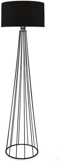 Megapap Faraday Floor Lamp H155xW38cm. with Socket for Bulb E14 Black