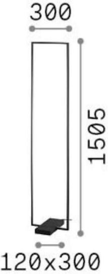 Ideal Lux Frame LED Floor Lamp H150.5xW30cm. with Warm White Light 3000lm Black