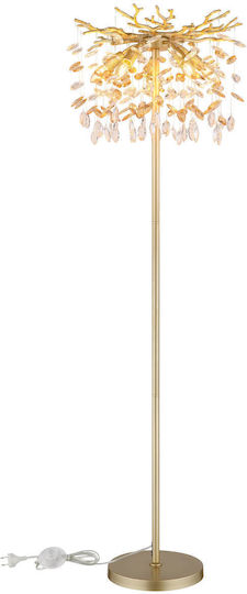 Globo Lighting Floor Lamp H155cm with Lamp Bulb Base for E14 Gold