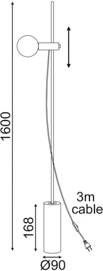 Aca Hera Φωτιστικό Δαπέδου Υ160xΜ9εκ. με Ντουί για Λαμπτήρα E14 Λευκό