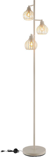 Globo Lighting Floor Lamp H161cm with Lamp Bulb Base E14 Beige
