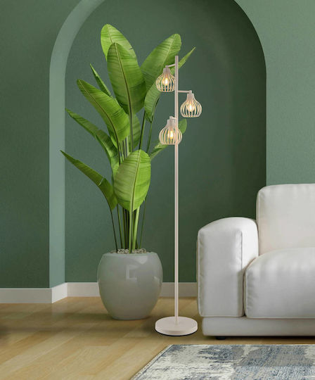 Globo Lighting Floor Lamp H161cm with Lamp Bulb Base E14 Beige