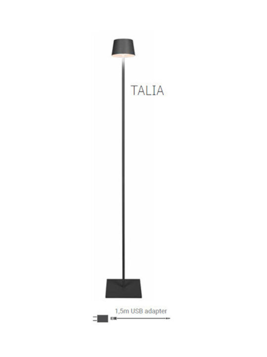 Fos me Talia LED Φωτιστικό Δαπέδου Υ120xΜ20εκ. με Θερμό Λευκό Φως 170lm Μαύρο