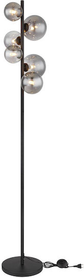 Globo Lighting Riha Floor Lamp H155xW28.5cm. with Socket for Bulb G9 Black