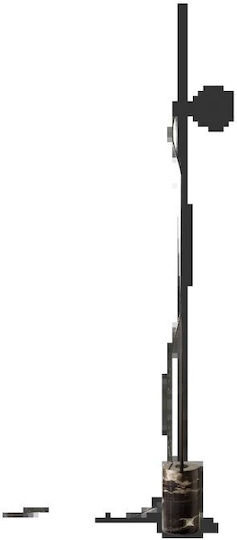 Ideal Lux Eva Lampa de podea Î180.5xL13cm. cu Soclu pentru Bec E27 Negru