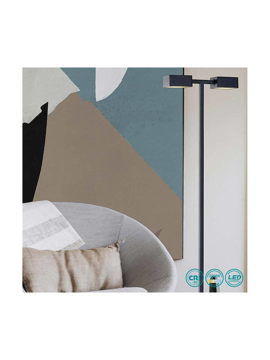 Viokef Posto LED Φωτιστικό Δαπέδου Υ145xΜ28εκ. με Θερμό Λευκό Φως 792lm Μαύρο