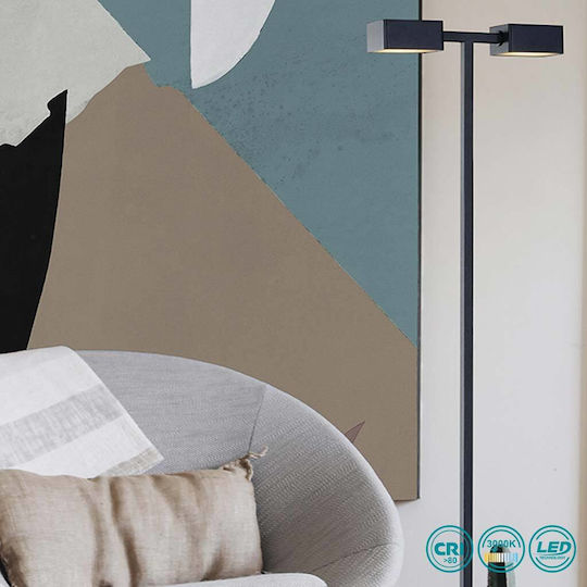 Viokef Posto LED Φωτιστικό Δαπέδου Υ145xΜ28εκ. με Θερμό Λευκό Φως 792lm Μαύρο