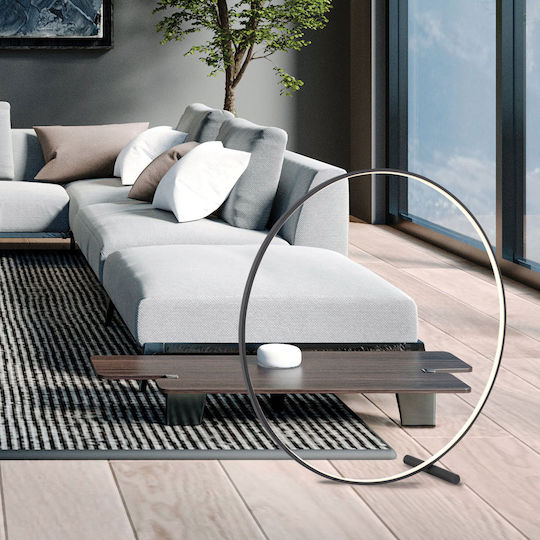 Viokef Circle LED Floor Lamp H89.5xW89.5cm. with Warm White Light 1575lm Black