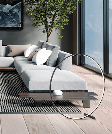 Viokef Circle LED Floor Lamp H89.5xW89.5cm. with Warm White Light 1575lm Black