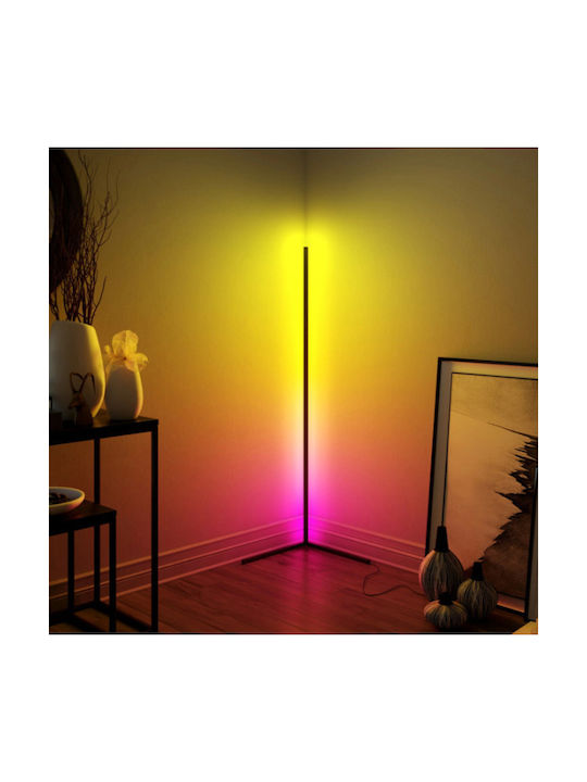 LED Floor Lamp H140xW30cm. with RGB Light Black