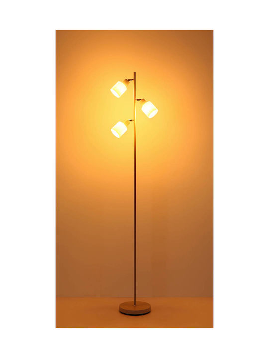 Globo Lighting Floor Lamp Height 161cm with Lamp Bulb Base E14 Beige