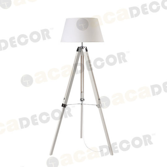 Aca Aca Mousse Vintage Stehlampe H144xM74cm mit Lampenbirnensockel E27 Weiß Braun