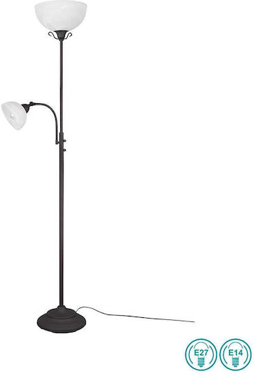 Trio Lighting Country Подова Лампа В180xД46см. с Цокъл за Крушка E27 Бял