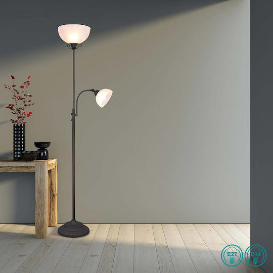 Trio Lighting Country Подова Лампа В180xД46см. с Цокъл за Крушка E27 Бял
