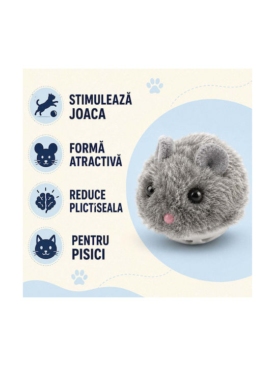 Jucărie Interactivă Pentru Pisici Mingea Șoarece Pufos Gri