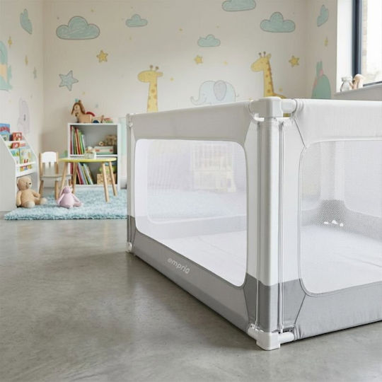 Bară de Protecție pentru Pat din Metal în Culoare Albă 200x140cm
