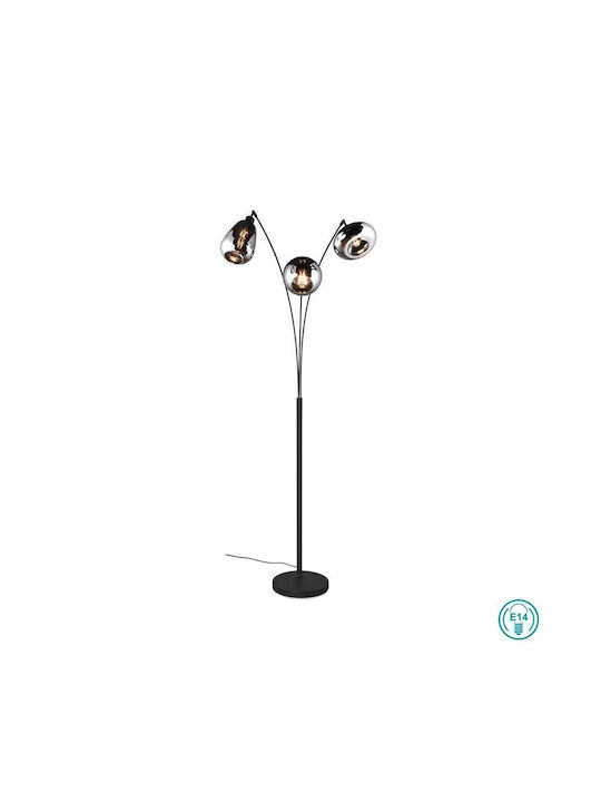 Trio Lighting Lumina Lampa de podea Î200xL72cm. cu Soclu pentru Bec E14 Negru