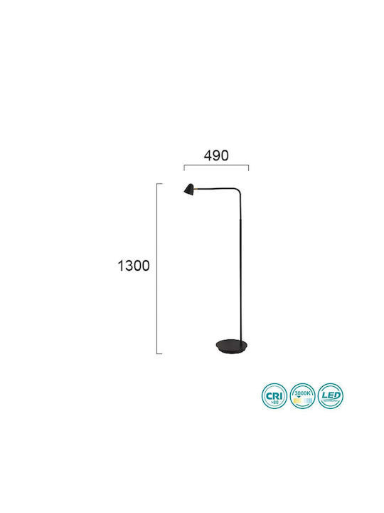 Viokef Enzo LED Stehleuchte H130xB49cm. mit Warmweißem Licht 447lm Schwarz
