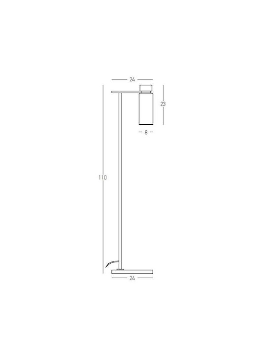 Zambelis Lights Stehleuchte H110xB24cm. mit Fassung für Lampe E14 Schwarz