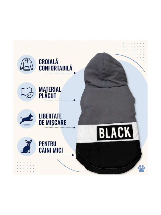 Hanorac Pentru Câini Mici Negru Model Gri-Negru