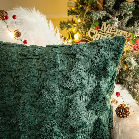 Decorative Pillowcases Christmas Green Christmas Trees 4 Pcs 50x50 Cm