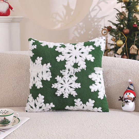 Weihnachtsdekorative Kissen mit Grünem Schnee 2 Stück 40 x 40 cm