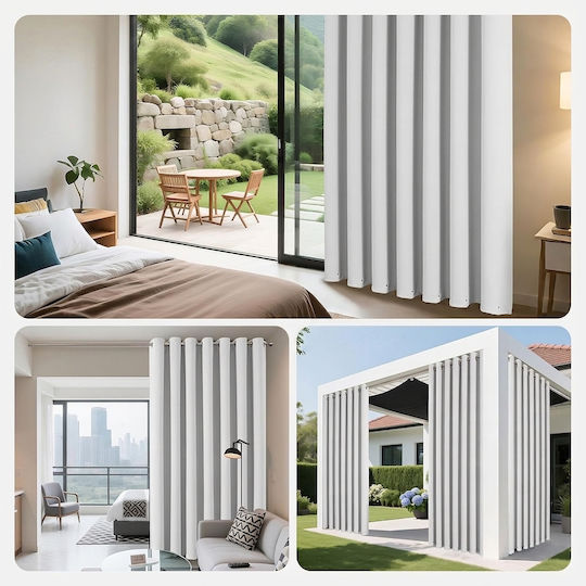 Joydeco Window Blackout Curtain with Grey Grommets 132x158cm