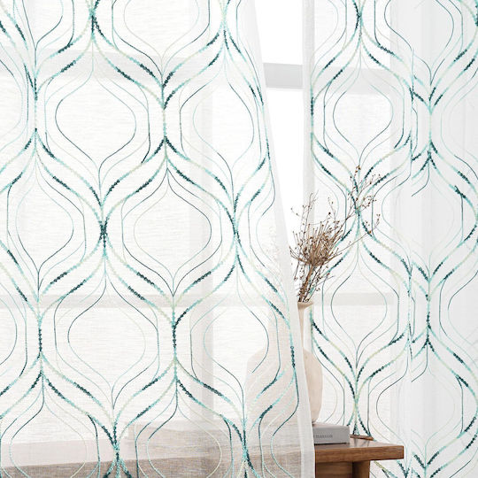 Miulee Curtain With White Grommets 140x245cm