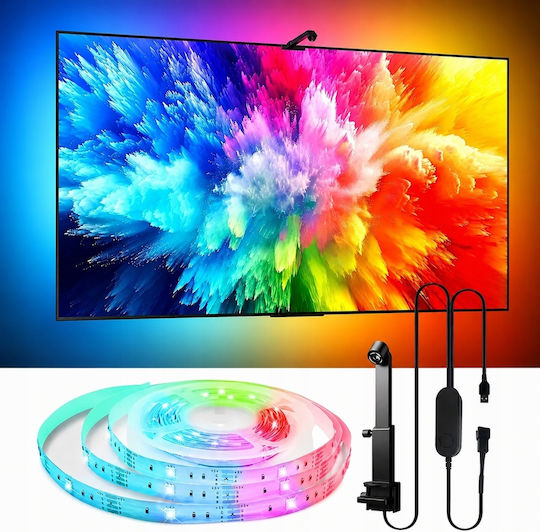 Verk Group Ταινία LED Τηλεόρασης USB 5V 2.5m με Τροφοδοτικό & Τηλεχειριστήριο
