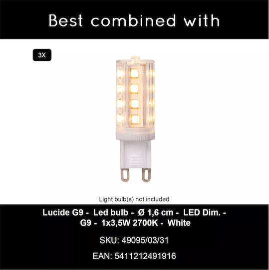 Lucide Lightning Sentino Decorative Lamp with Socket for Bulb G9 Brown