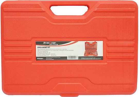 Breckner Ключ с тресчотка и вложки 1\2" 37бр