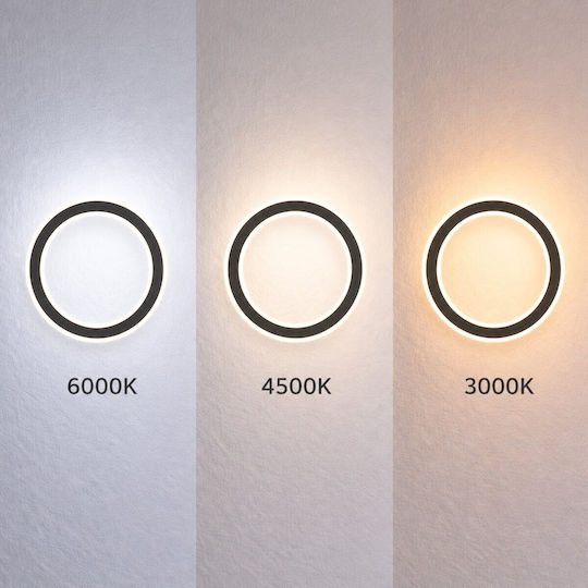 VenCore Modern Wall Lamp with Integrated LED and Adjustable White Light Black 21x5cm