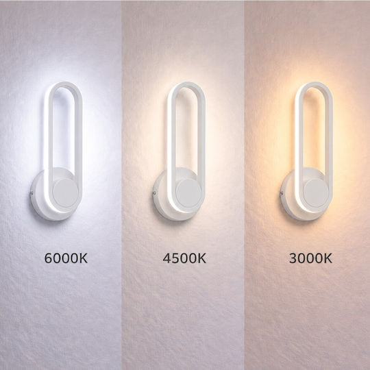 VenCore Modern Wall Lamp with Integrated LED and Adjustable White Light 12x6cm