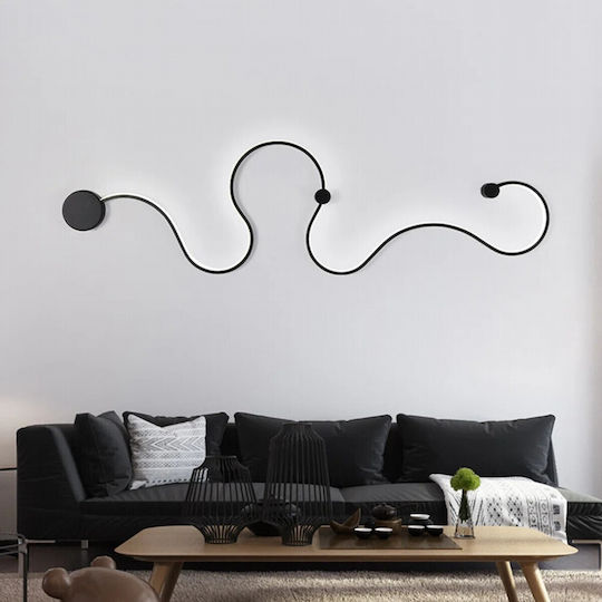 VenCore Modern Wall Lamp with Integrated LED and Warm to Cool White Light Black 33x6cm