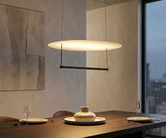 Luma Black LED Pendant Ceiling Light with Warm White Light Rail 60cm