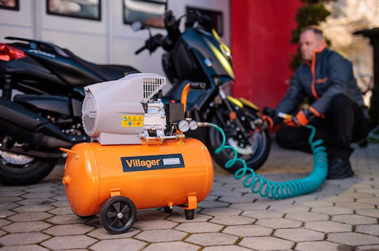 Villager Μονοφασικό Κομπρεσέρ Αέρος με Ισχύ 2hp και Αεροφυλάκιο 50lt