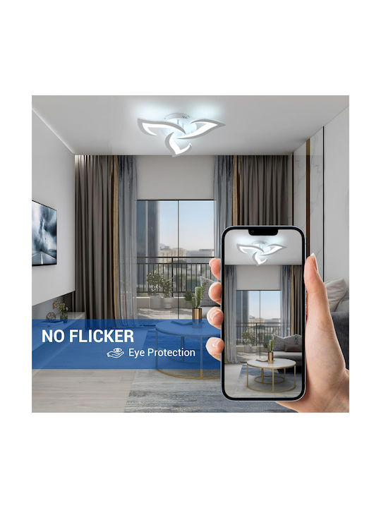 Jiju Plafonieră de Tavan 48cm Bej cu LED Integrat și Telecomandă