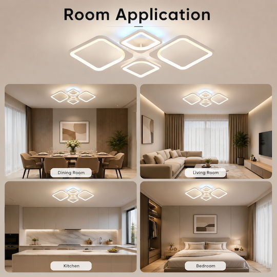 Lightplanet Deckenleuchte 50cm Beige mit Integrierter LED und Fernbedienung