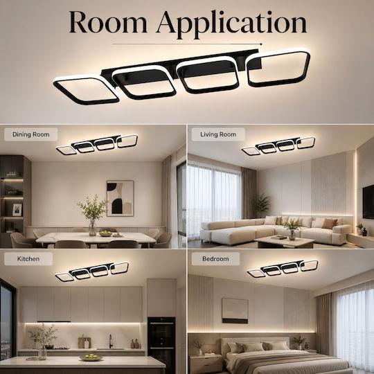 Lightplanet Πλαφονιέρα Οροφής Μπεζ με Ενσωματωμένο LED και Τηλεχειριστήριο