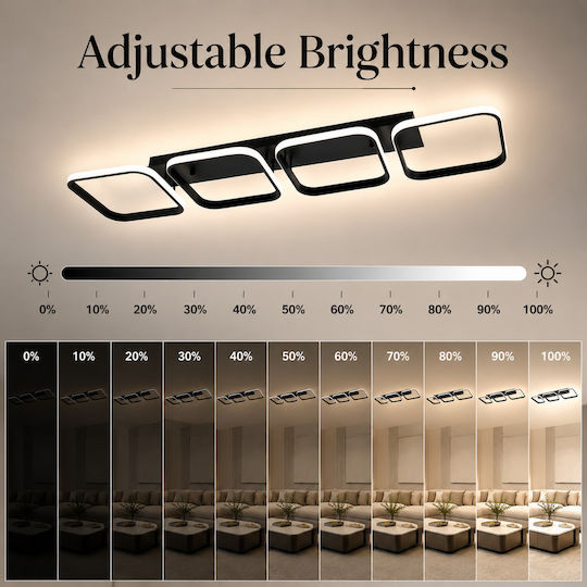 Lightplanet Πλαφονιέρα Οροφής Μπεζ με Ενσωματωμένο LED και Τηλεχειριστήριο