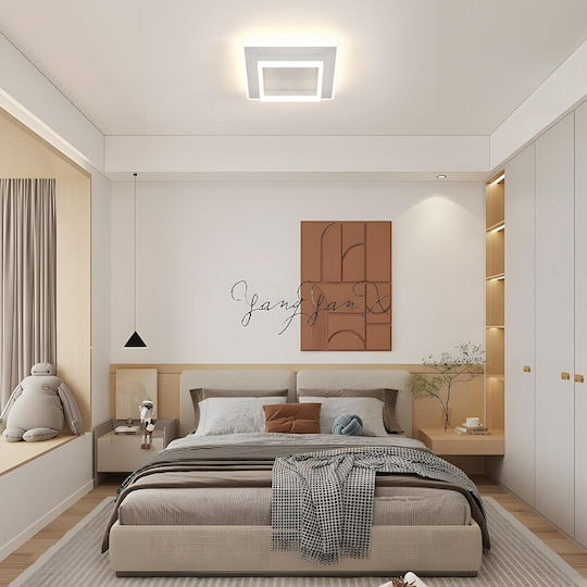 Lightplanet Πλαφονιέρα Οροφής Λευκή με Ενσωματωμένο LED